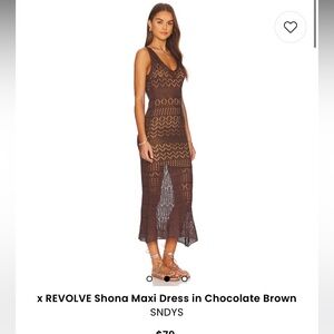 x REVOLVE Shona Maxi Dress in Chocolate Brown